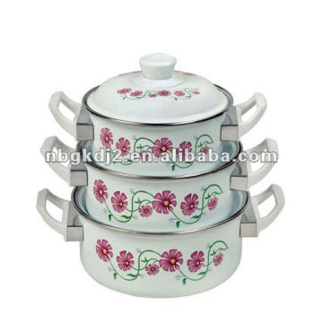 6pcs porcelain enamel casserole with bakelite handle